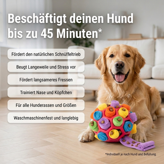 Schnüffelball - Intelligenz-Spielzeug mit Leckerli-Funktion